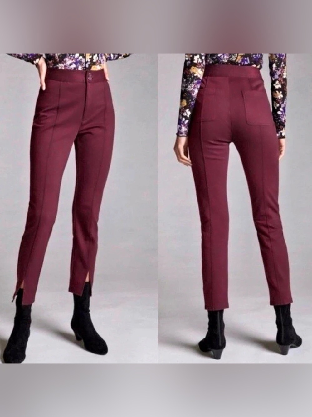 Maeve by Anthropologie pants Skinny Ankle Pants Purple Size 8